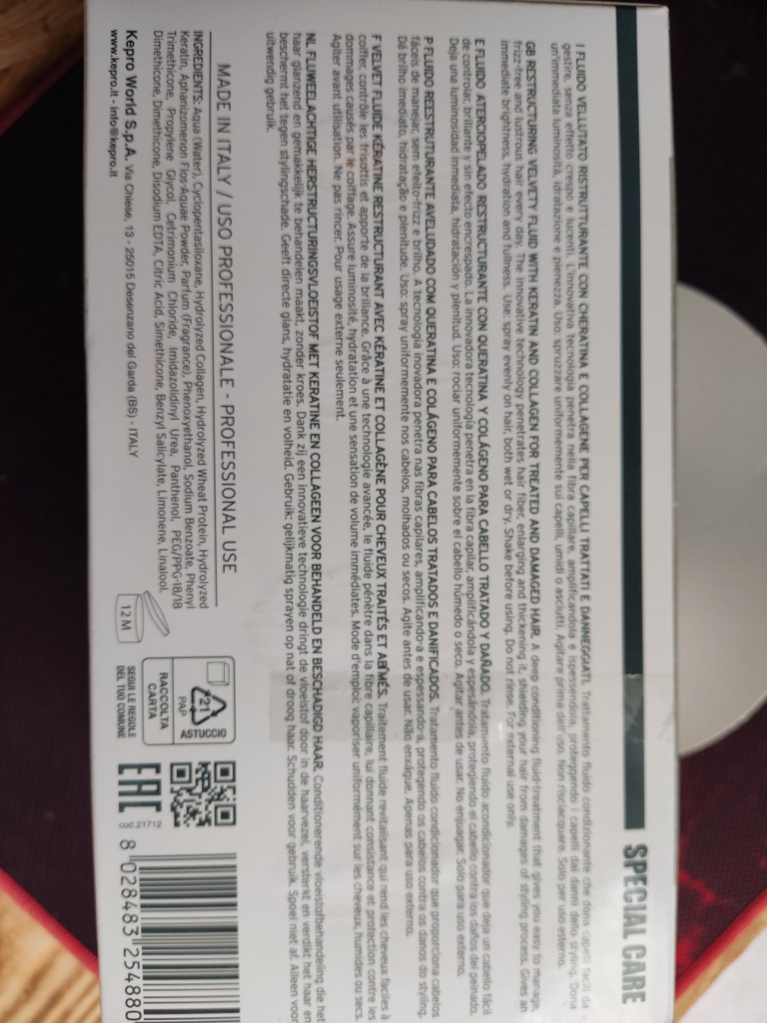 KayPro Keratin Filler Special Care, Лосьйон-філер для волосся