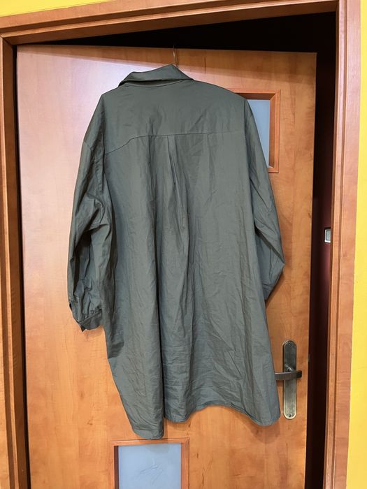Koszula ciemna zieleń khaki asymetryczna