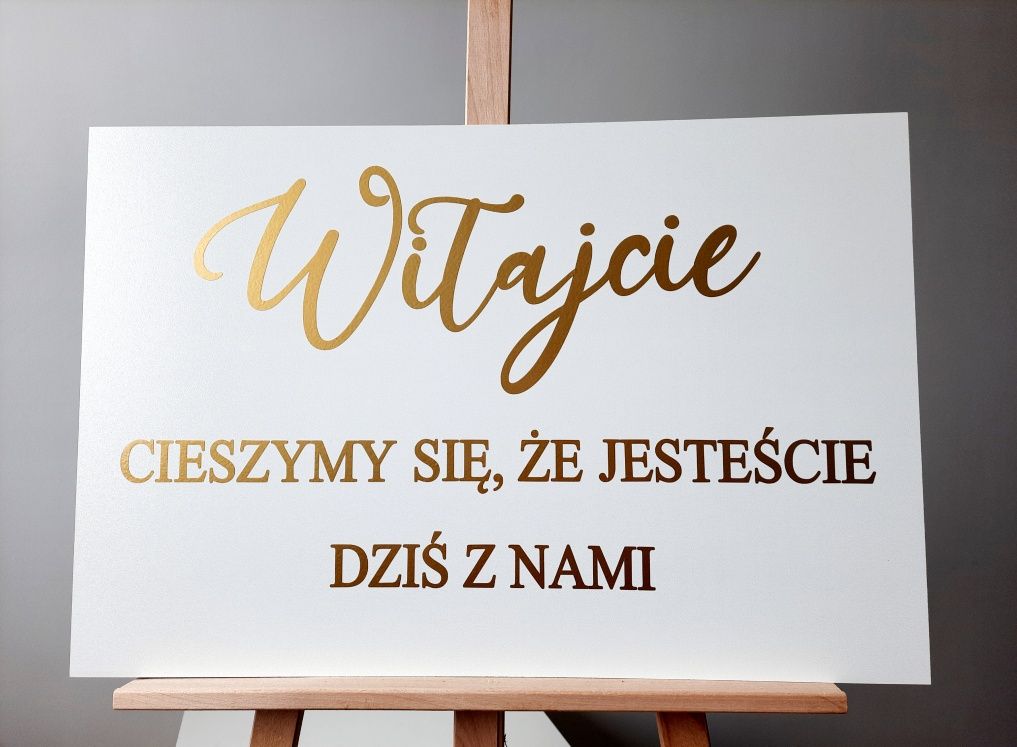 Witajcie tablica powitalna tablica ślubna cieszymy się że jesteście