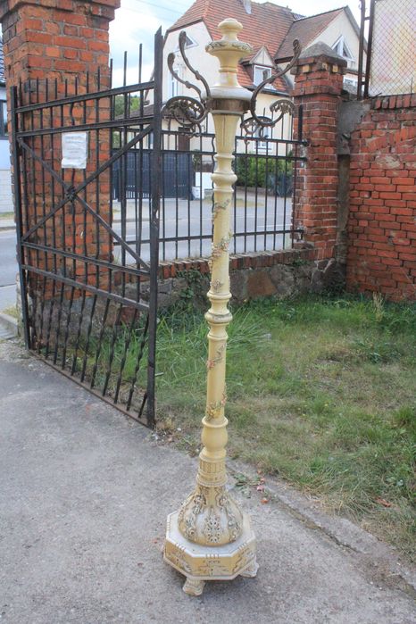 Francuski drewniany wieszak podłogowy - polichromia - Gryfino