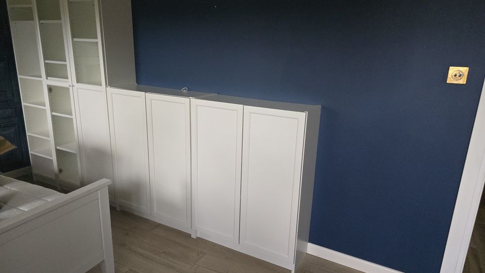 Ikea billy/ oxberg zestaw mebli  komody witryny