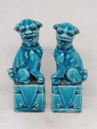 Cães de FOO / FU em porcelana chinesa com 11 cm de altura