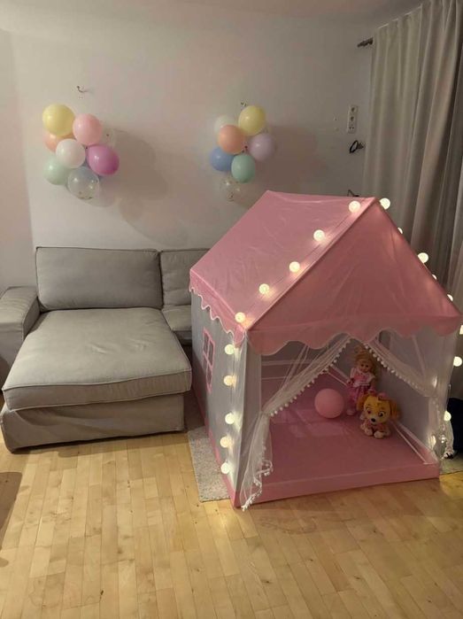 Duży Namiot Domek Zamek Dla Dzieci Różowy Ogrodowy Pokój Na Prezent