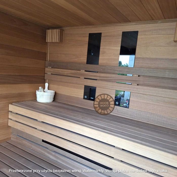 Sauna ogrodowa z tarasem