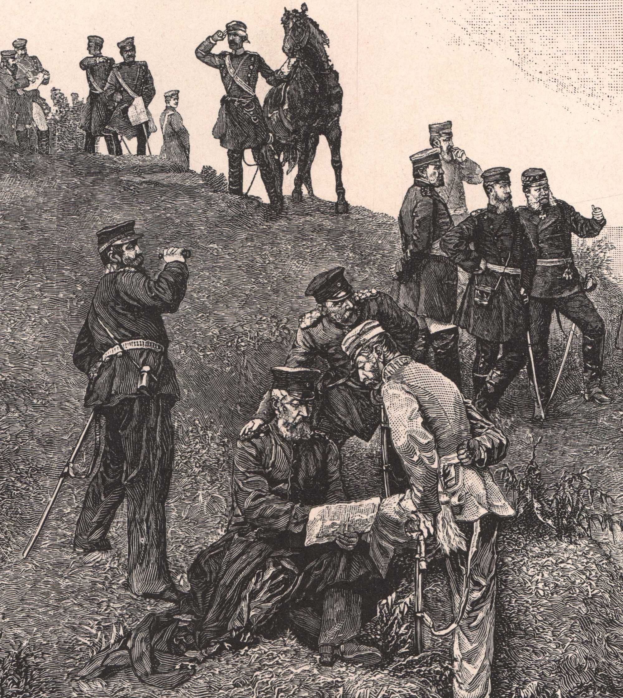 Bitwa pod Sedanem. Kapitulacja. Duży drzeworyt 1895 r. autentyk