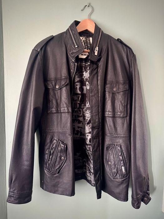 Casaco Hurley pele vintage - L