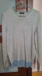 Sweter M w serek 100% merino wool ciepły i miły,w paski M&S Autograph