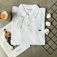 Чоловіча футболка поло Lacoste, біла, чорна, бежева, сіра.
