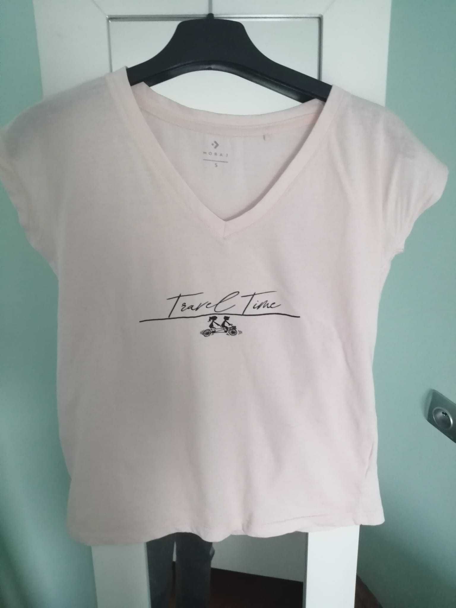 T-shirt różowy S