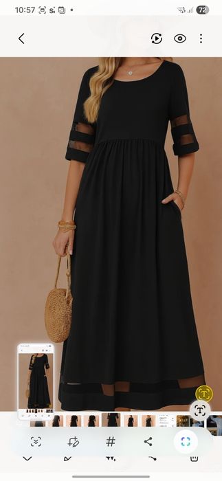 CAMOGLI Elegancka Sukienka Maxi czarna długa