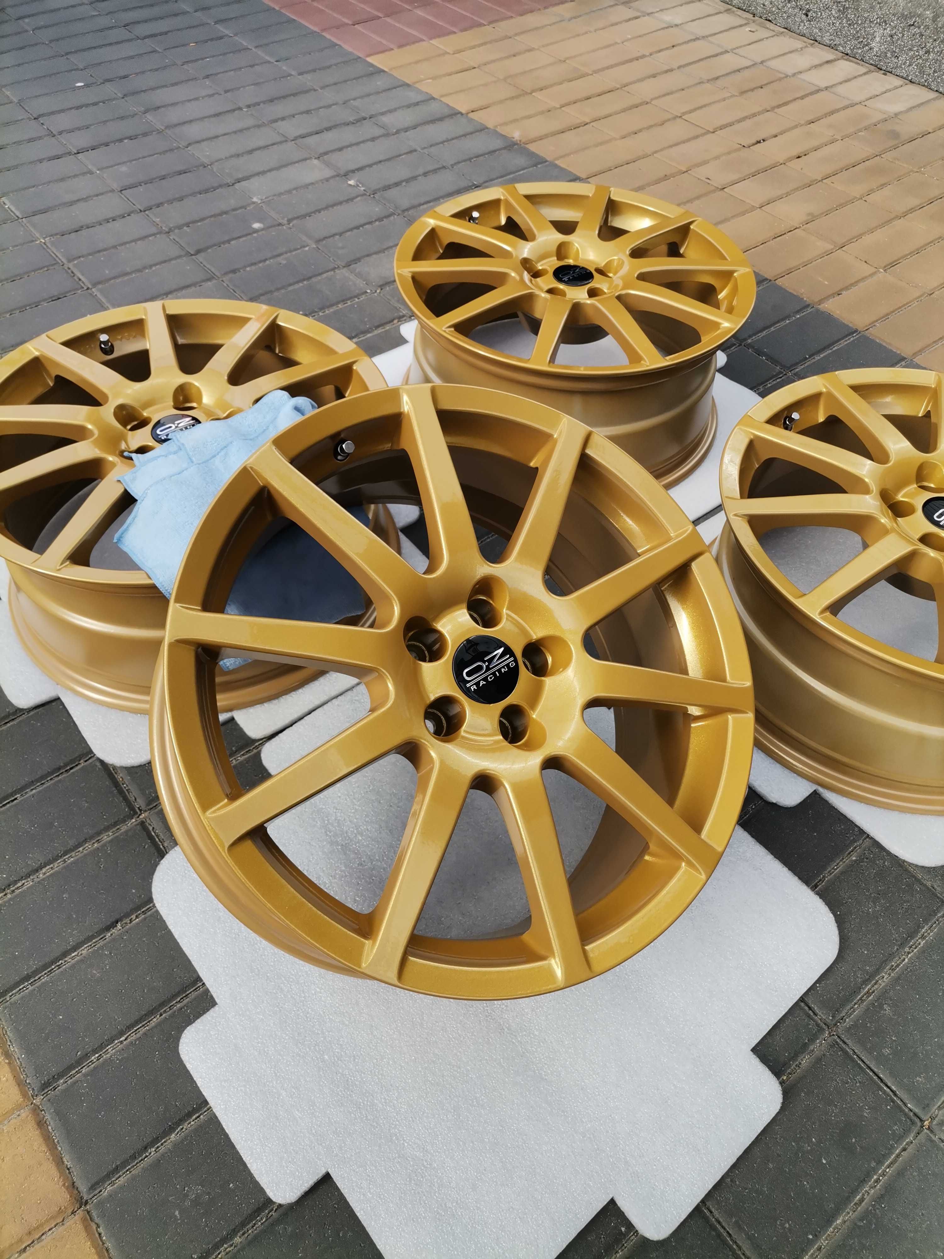 Oz 18" 5x100 8j Gold Śliczne Vw Skoda Seat Subaru.