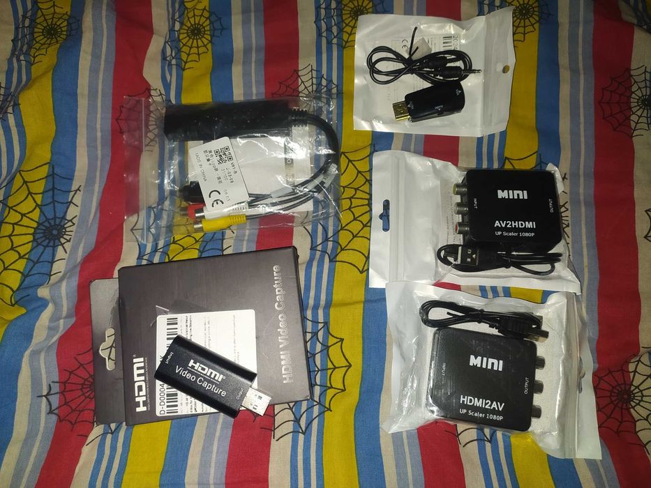 Перехідник vga hdmi, карта відеозахоплення hdmi usb, тюльпани usb.