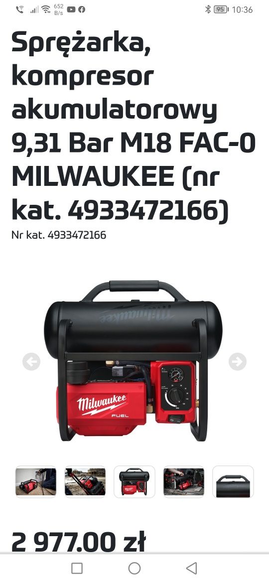 Milwaukee kompresor sprężarka m18 cichy