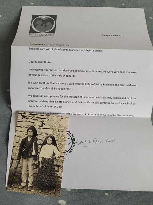 relikwie psstuszków z  Fatimy