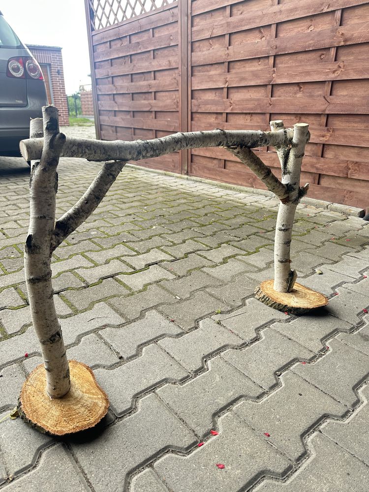 Stojak na kielbase, wiejski stół z brzozy