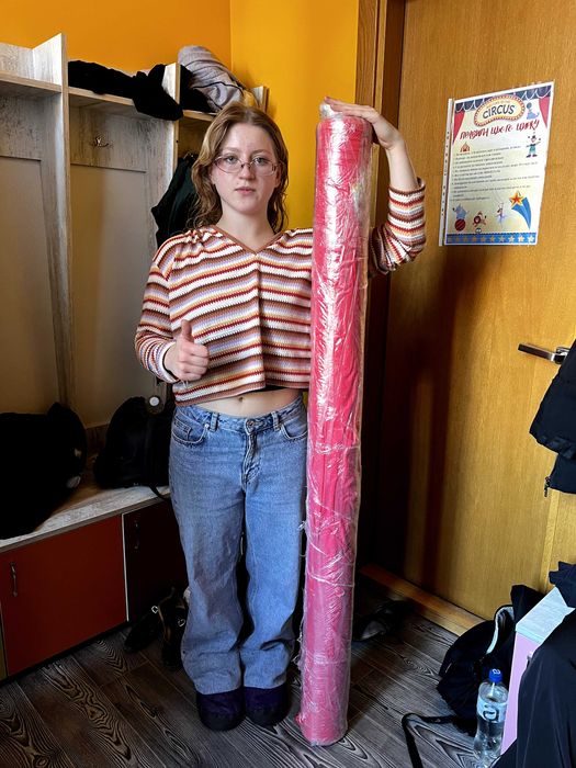 Креп шифон (корал з розовинкою)