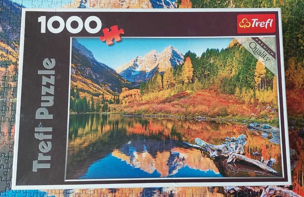 Puzzle Trefl 1000 szt, Jezioro Maroon, Aspen, Kolorado - kompletne.