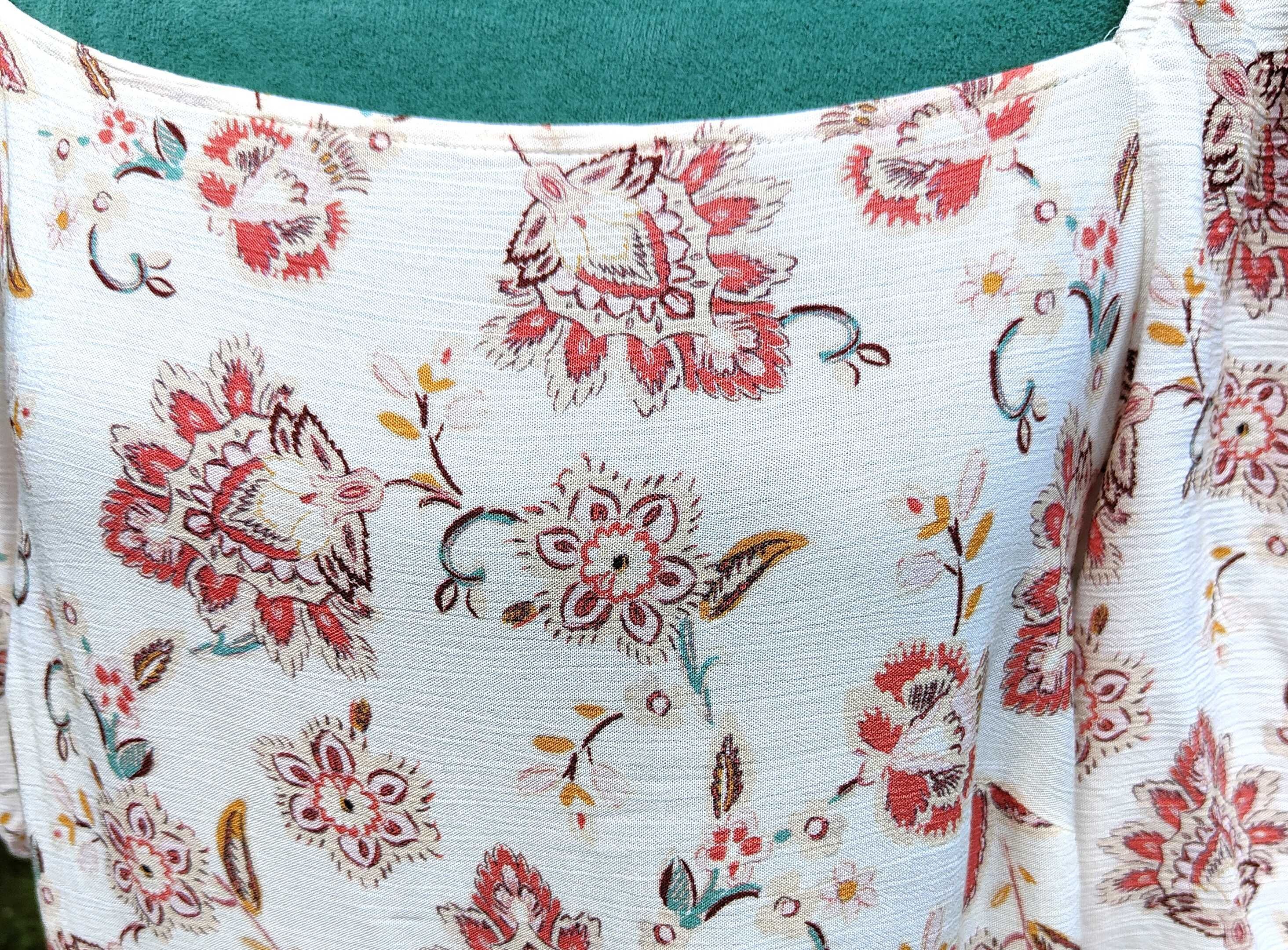 Długa sukienka maxi F&F 48 4XL boho bohemian wiskoza wzór orient