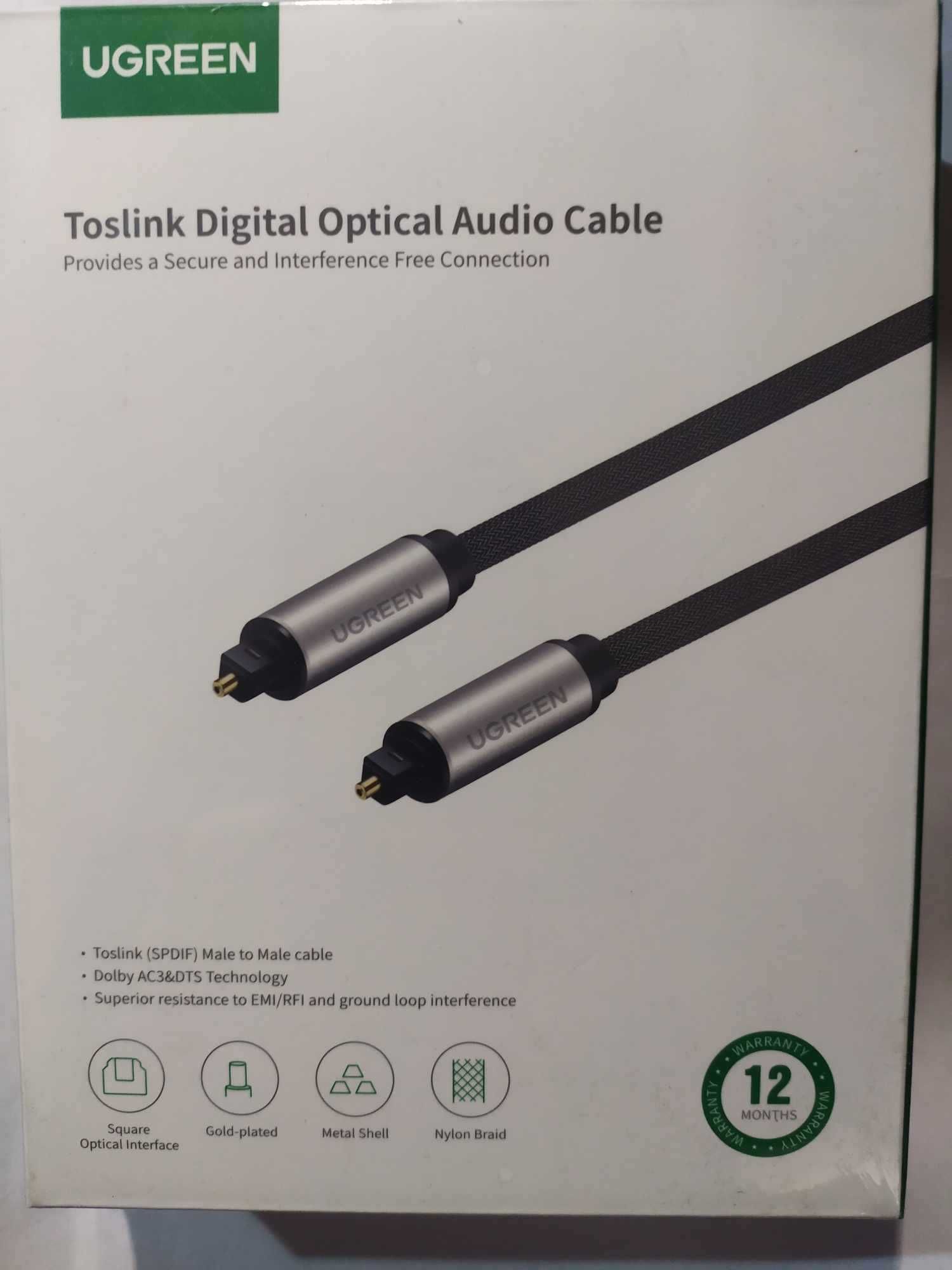UGREEN Kabel optyczny Toslink Audio z oplotem Długi 3m