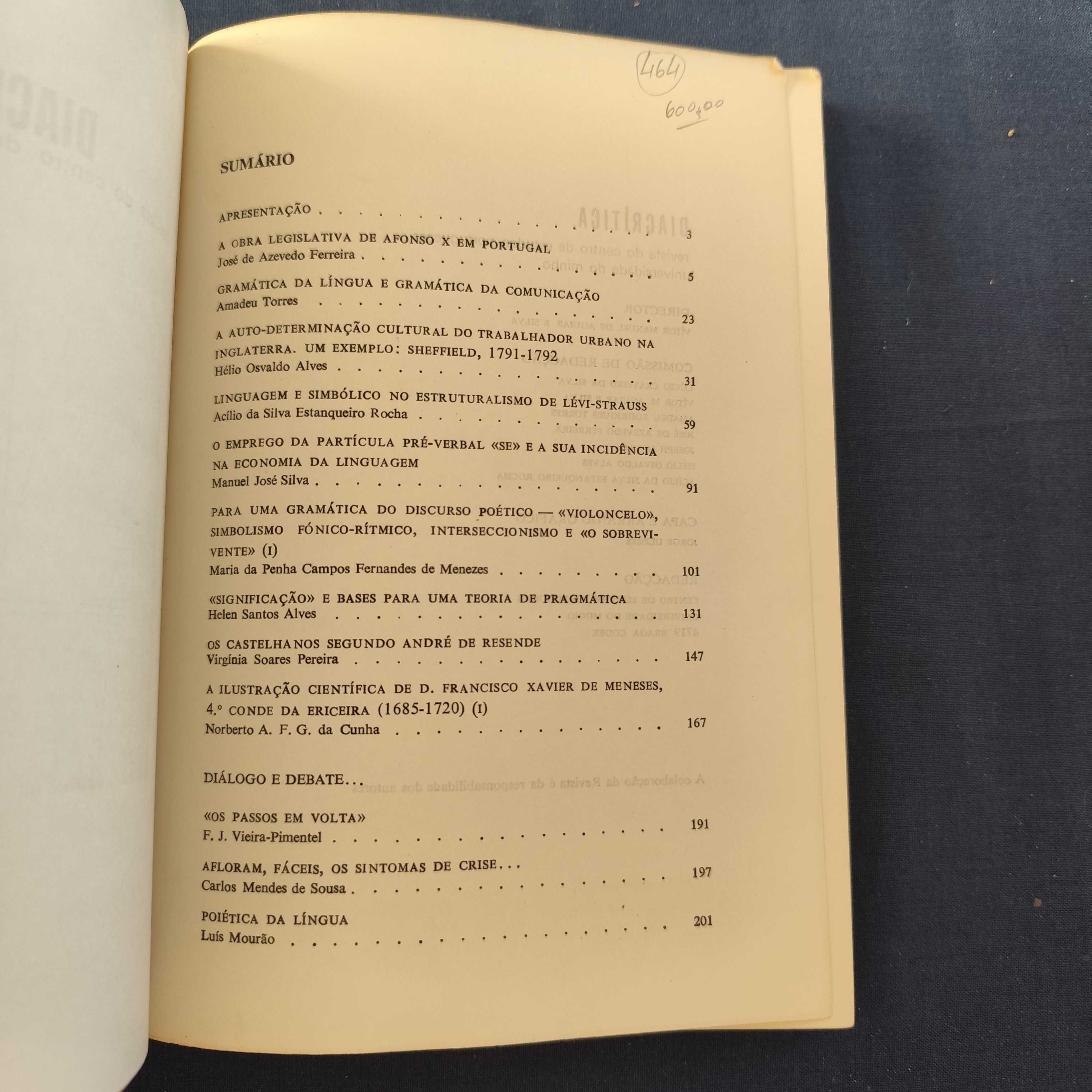 Revista do Centro de Estudos Portugueses - Diacritica 1 (1986)