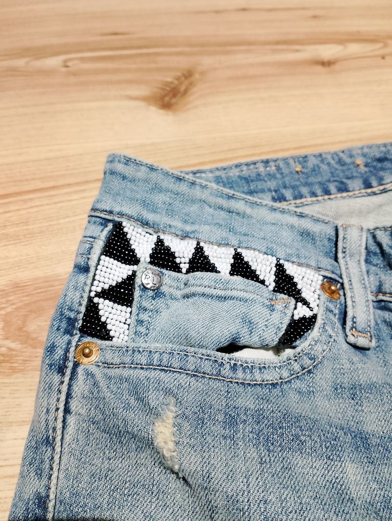 Niebieskie Damskie Spodnie Jeansowe Dżinsowe Z Przetarciami Denim&Supp