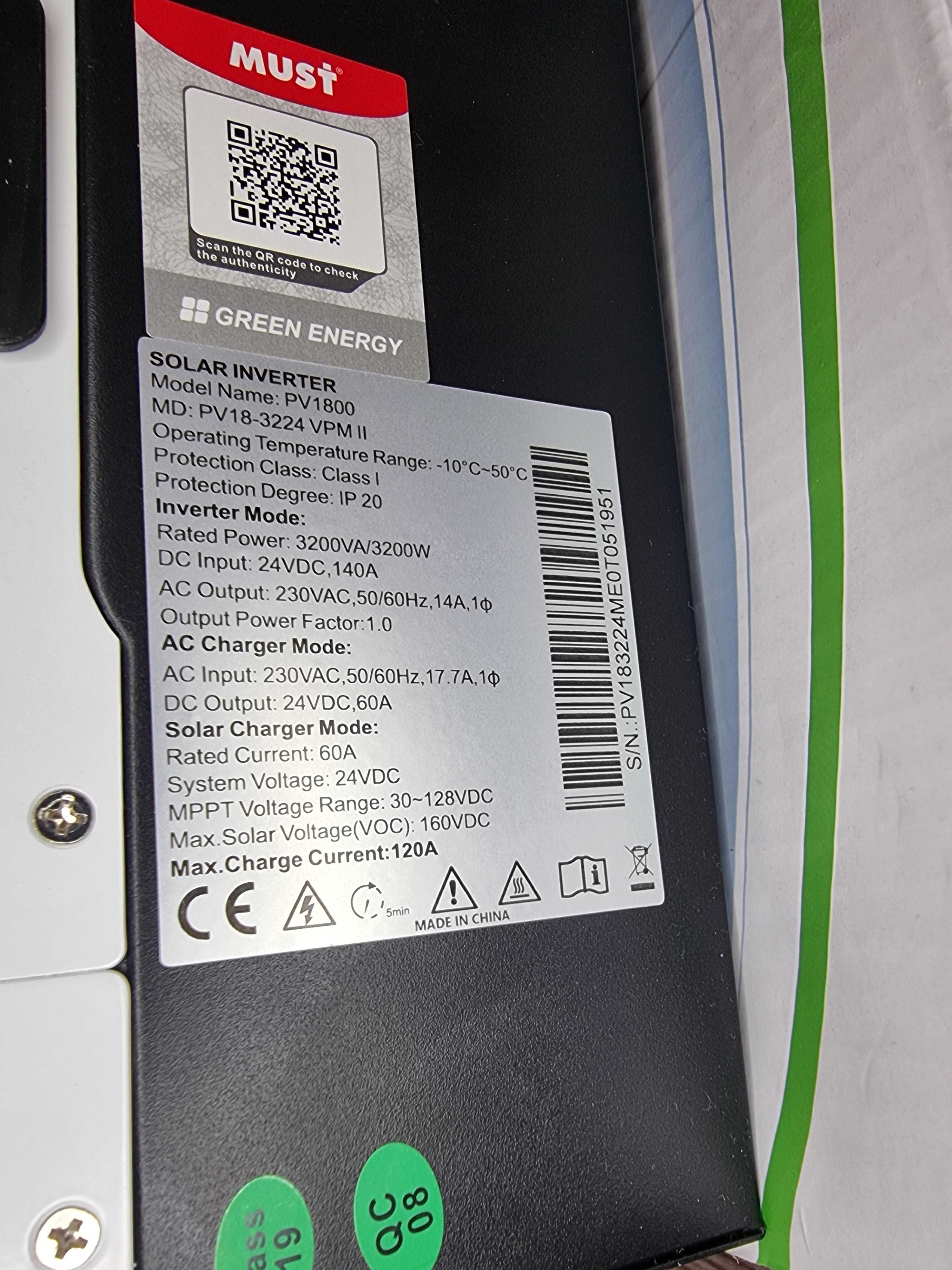 Автономна система Must PV18-3224 3,2 кВт  LiFePo4 EVE 314Ah | 8040 Wh