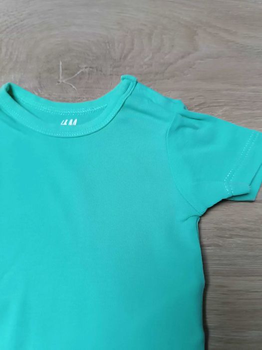 Body krótki rękaw x2 zielone białe samochody 'H&M' 'Little one' 56