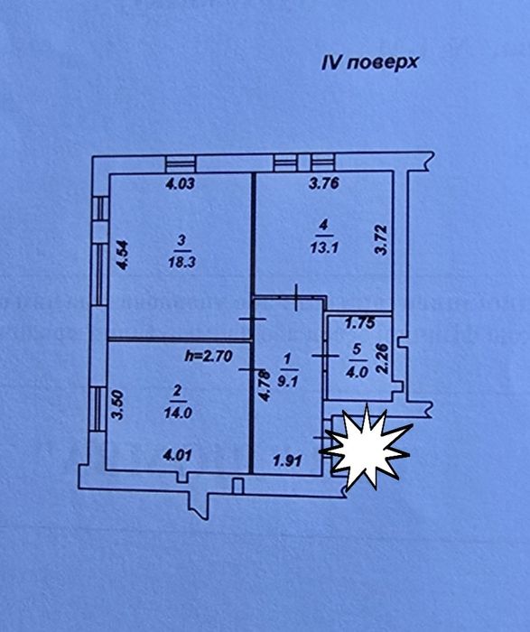 Продажа 2х.кімнатної квартири в с.Хотів, вул.Промислова 1М