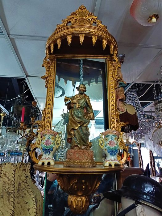 Figura S. Pedro Madeira Policromada Séc XVIII XIX