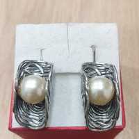 Kolczyki srebrne z perłą