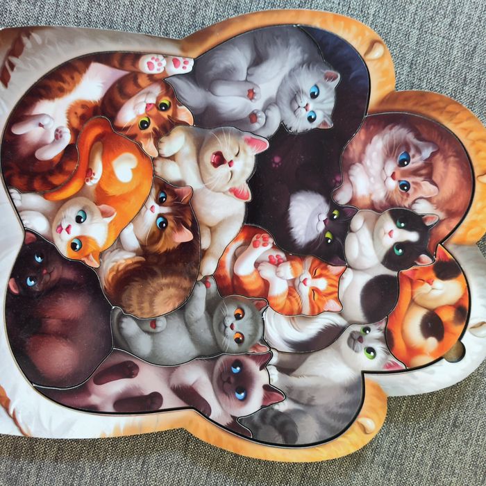 Дерев'яний пазл "Котики-муркотики" ubees. Розвиваючі іграшки 1+