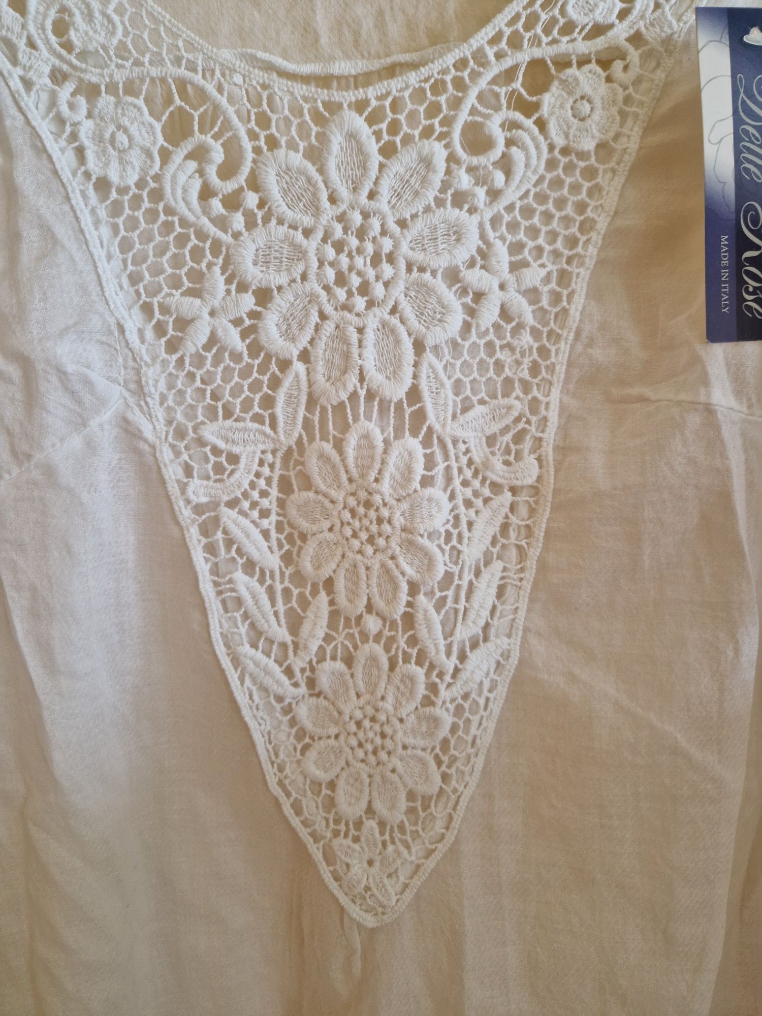 NOWA Cienka biała koszula tunika oversize styl boho