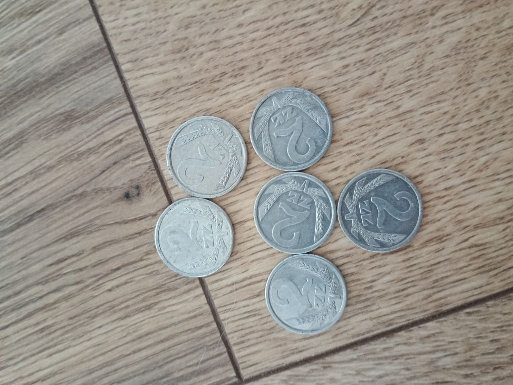Monety PRL 2 zł 1989,90r komplet 6szt