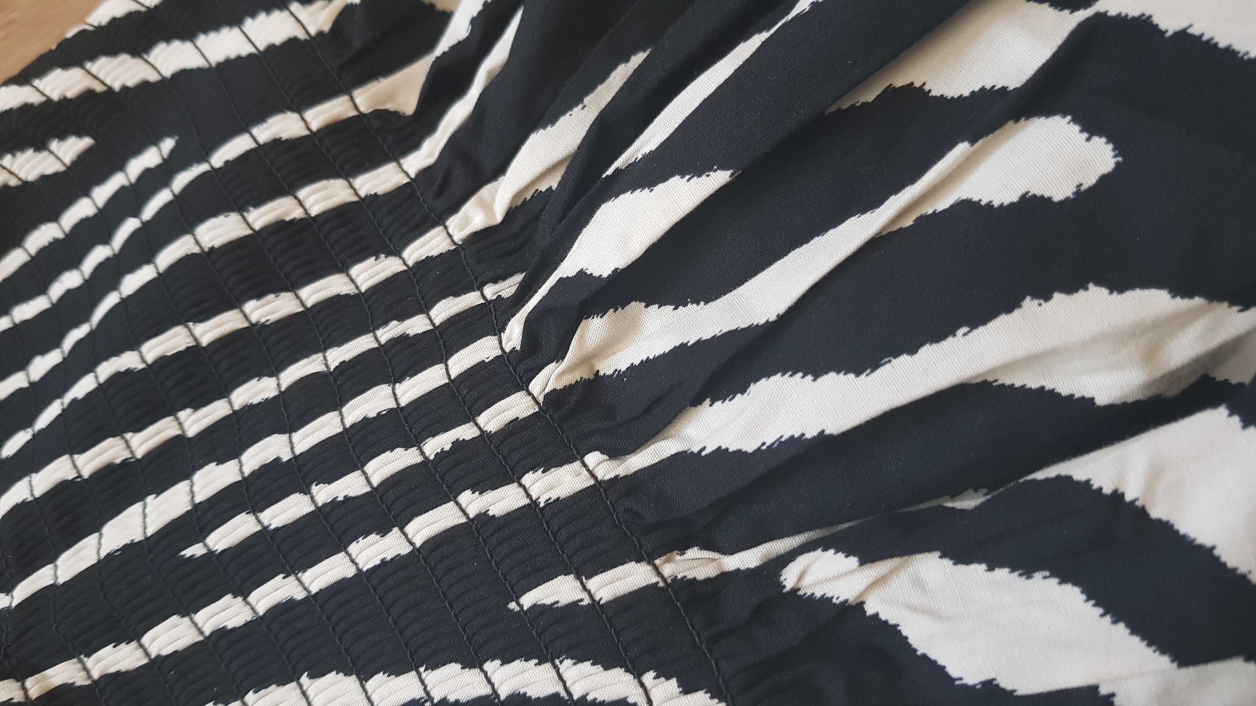 Sukienka H&M XS bawełna zebra