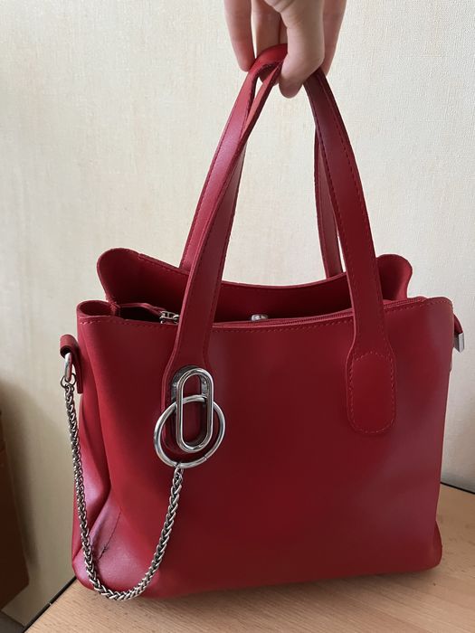 Стильна червона сумка з еко - шкіри