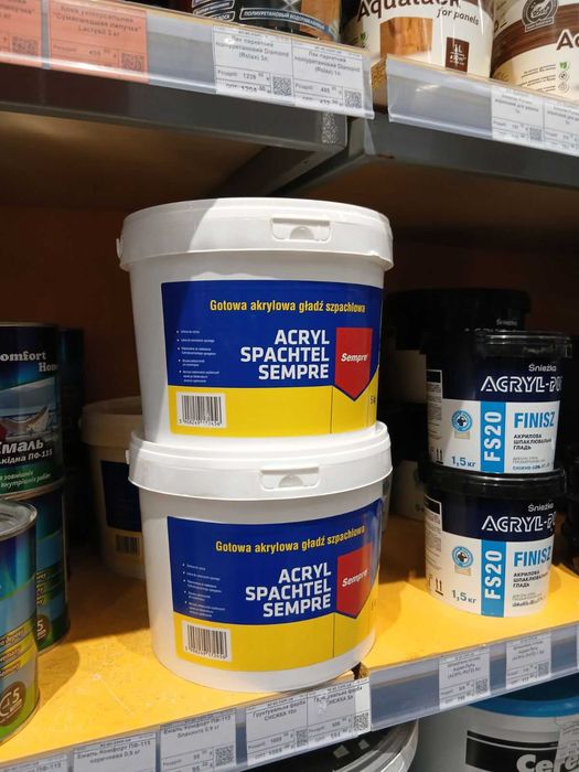Шпаклівка акрилова фінішна SEMPRE Польша! Опт-роздріб! Доставка!