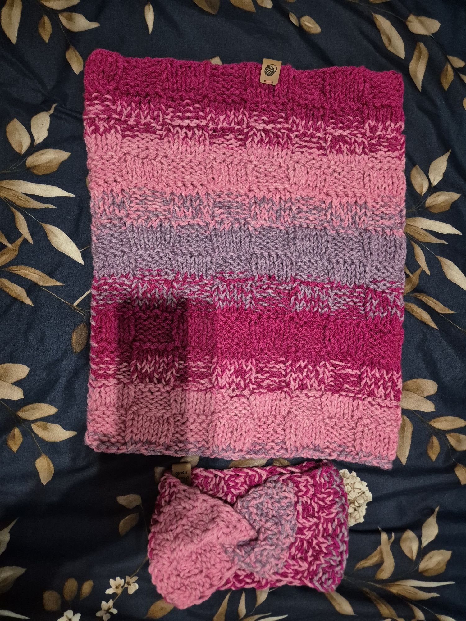 Zestaw komplet opaska komin handmade