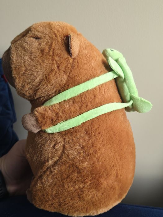 Kapibara z plecakiem żółwia NOWA maskotka