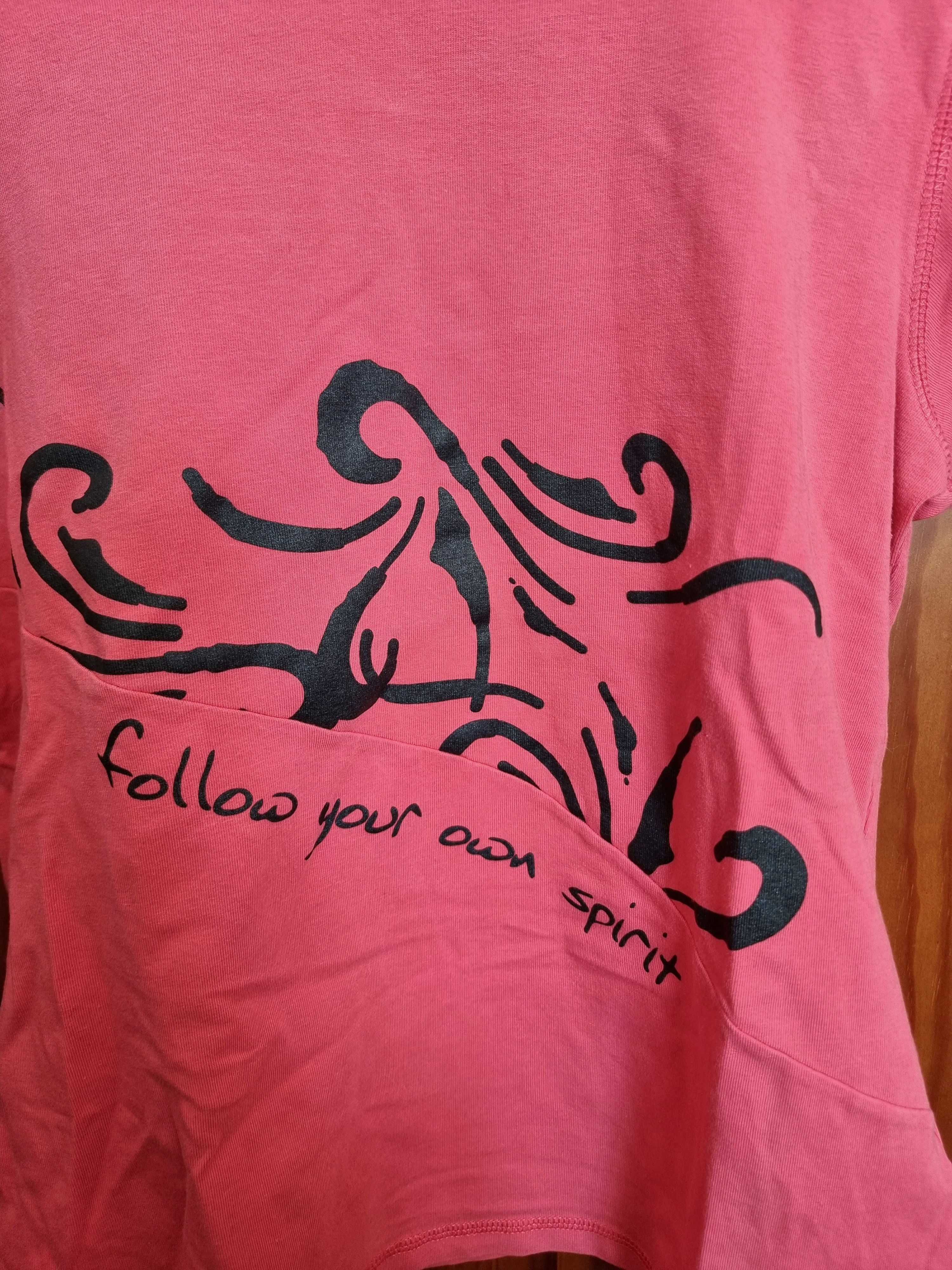 T-shirt rosa "Follow your own spirit" Sport Zone, tamanho M