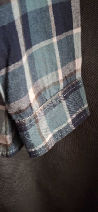 Camisa xadrez azul e verde