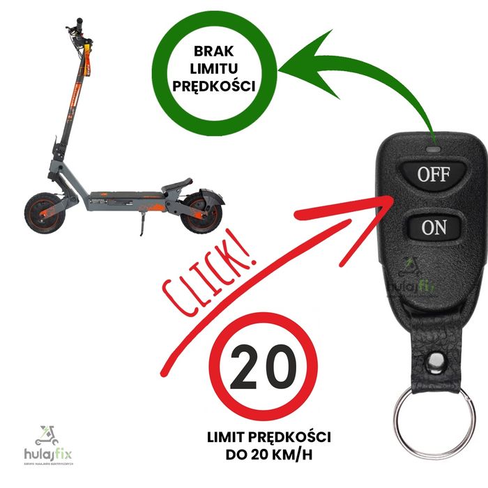 Ogranicznik predkosci 20km/h Hulajnoga elektryczna (kontrola rodzica)