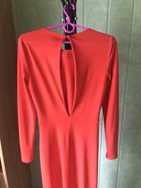 Długa czerwona sukienka H&M rozmiar 34