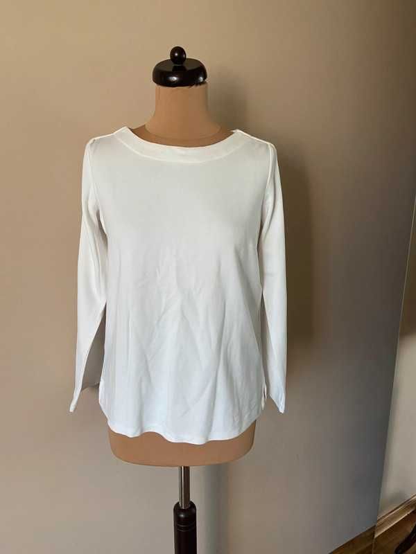 M l 38 40 tatuum bialy sweter bluza basic guizki na rekawach wiosna