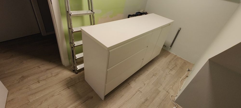 Regał z szafką i szufladami, duży, soliny, robiony na zamówienie