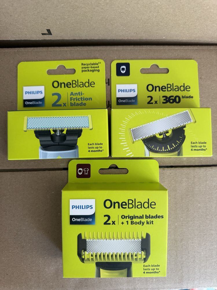 One Blade Philips Anti Friction, Body Kit, 360 Оригінальні змінні леза