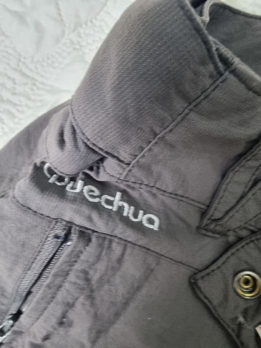 Szare spodnie trekkingowe/górskie,36, Quechua, odpinane nogawki, 2w1.