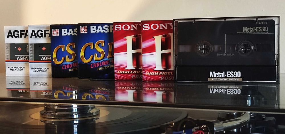 Kasety magnetofonowe BOX 7szt. metal,chrom,normal SONY BASF AGFA