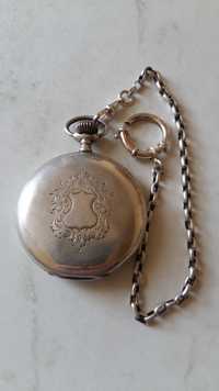 Zegarek kieszonkowy Longines z 1900 srebra-srebro 875 antyk z dewizką