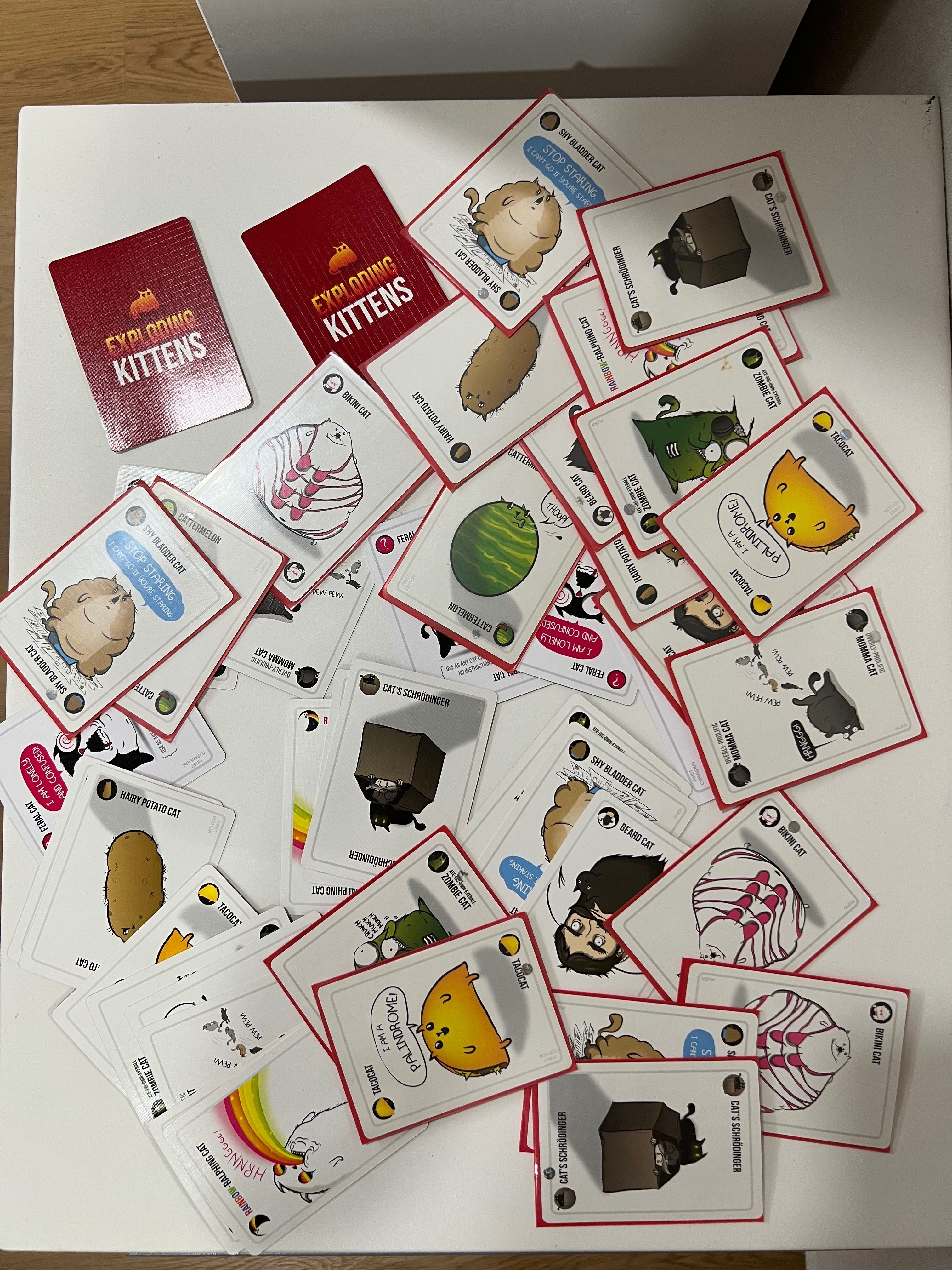 Cartas “Cat Cards” do jogo Exploding Kittens (NÃO é o jogo completo)