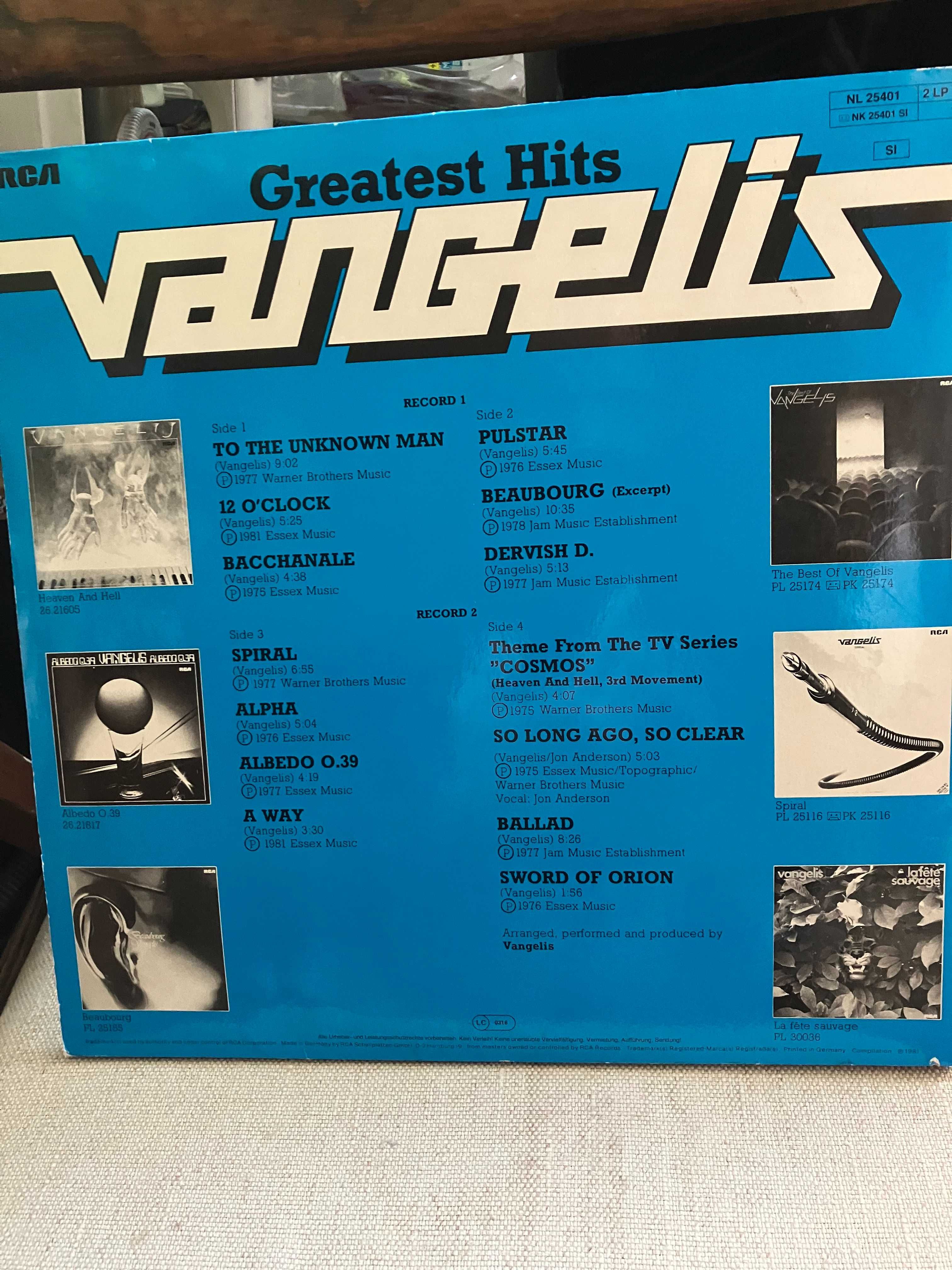 winyl  Vangelis  " Greatest Hits " 2 lp mint